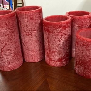 Burgundy Flameless Candle Set